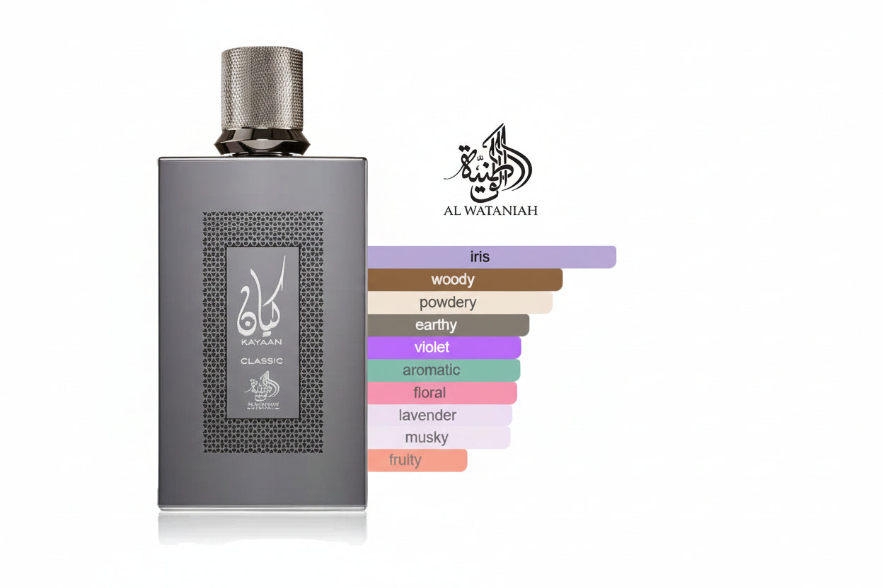 Al Wataniah Kayaan Classic Eau de Parfum 100ml - Fragranza Floreale Talcata Unisex