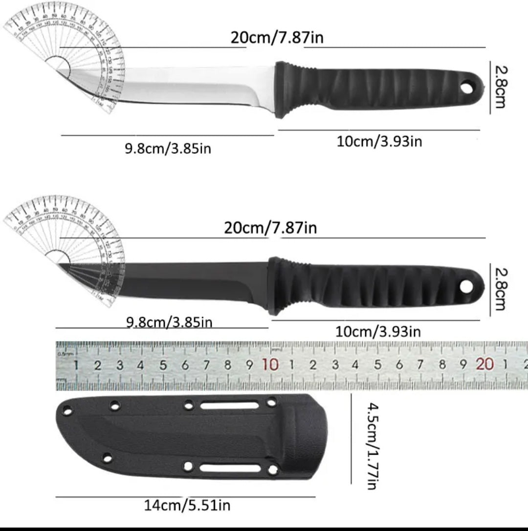 Coltello tattico lama in acciaio inossidabile D2 - affilatura artigianale a rasoio