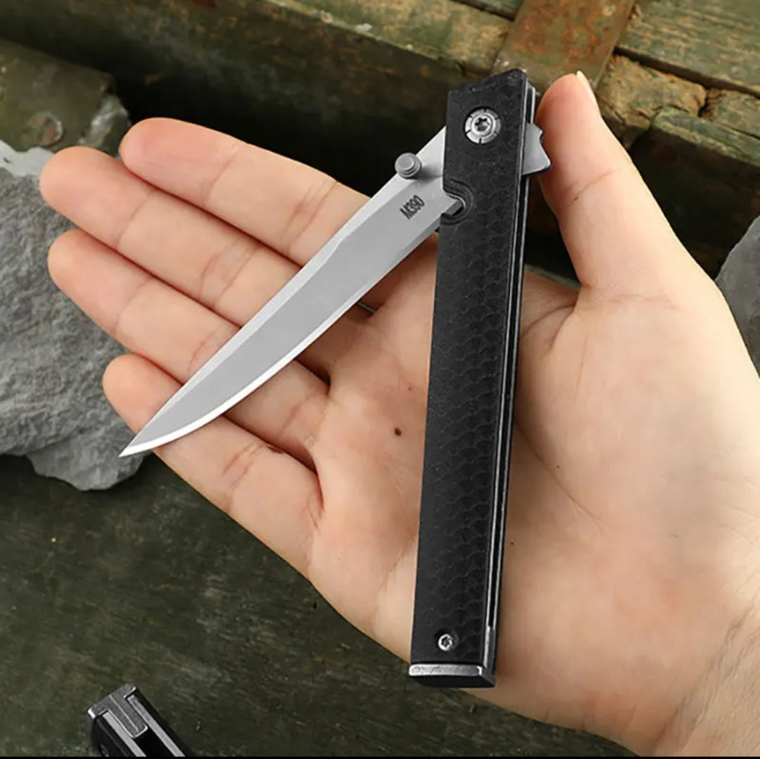 Coltello pieghevole modello penna in acciao affilatura artigianale a rasoio