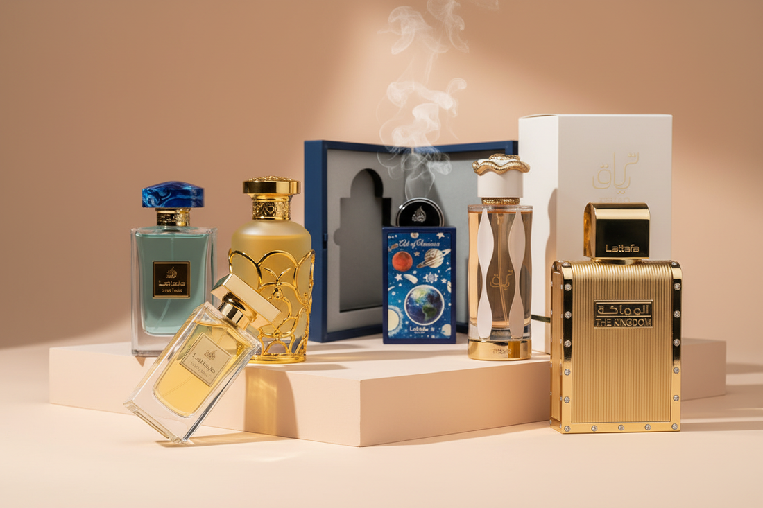 Collezione profumi di nicchia - Lattafa Al Nashama Caprice, Pride Al Areeq, Art of Universe, Teriaq, The Kingdom fragranze orientali