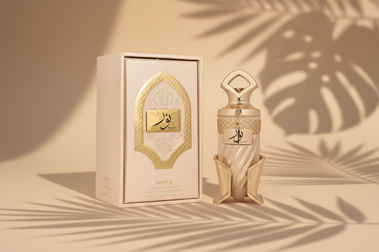 Riiffs Noor Eau de Parfum 100ml orientale vanigliato gourmand - alternativa Bianco Latte con packaging luxury e ombre tropicali