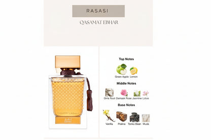 Rasasi Qasamat Ebhar Eau de Parfum 100ml - Fragranza Orientale Gourmand Unisex