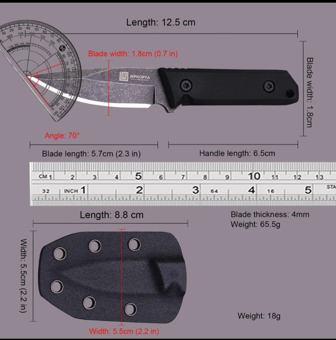 Mini coltello tattico in acciao 440C - Manico in G10