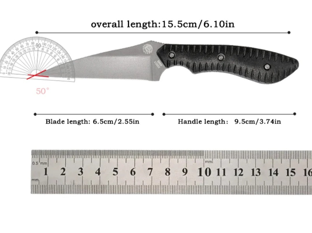 Coltello da campeggio, Coltello in acciaio inox, Coltello con affilatura artigianale a rasoio, Coltello da collezione, Coltello affilato a mano artigianalmente