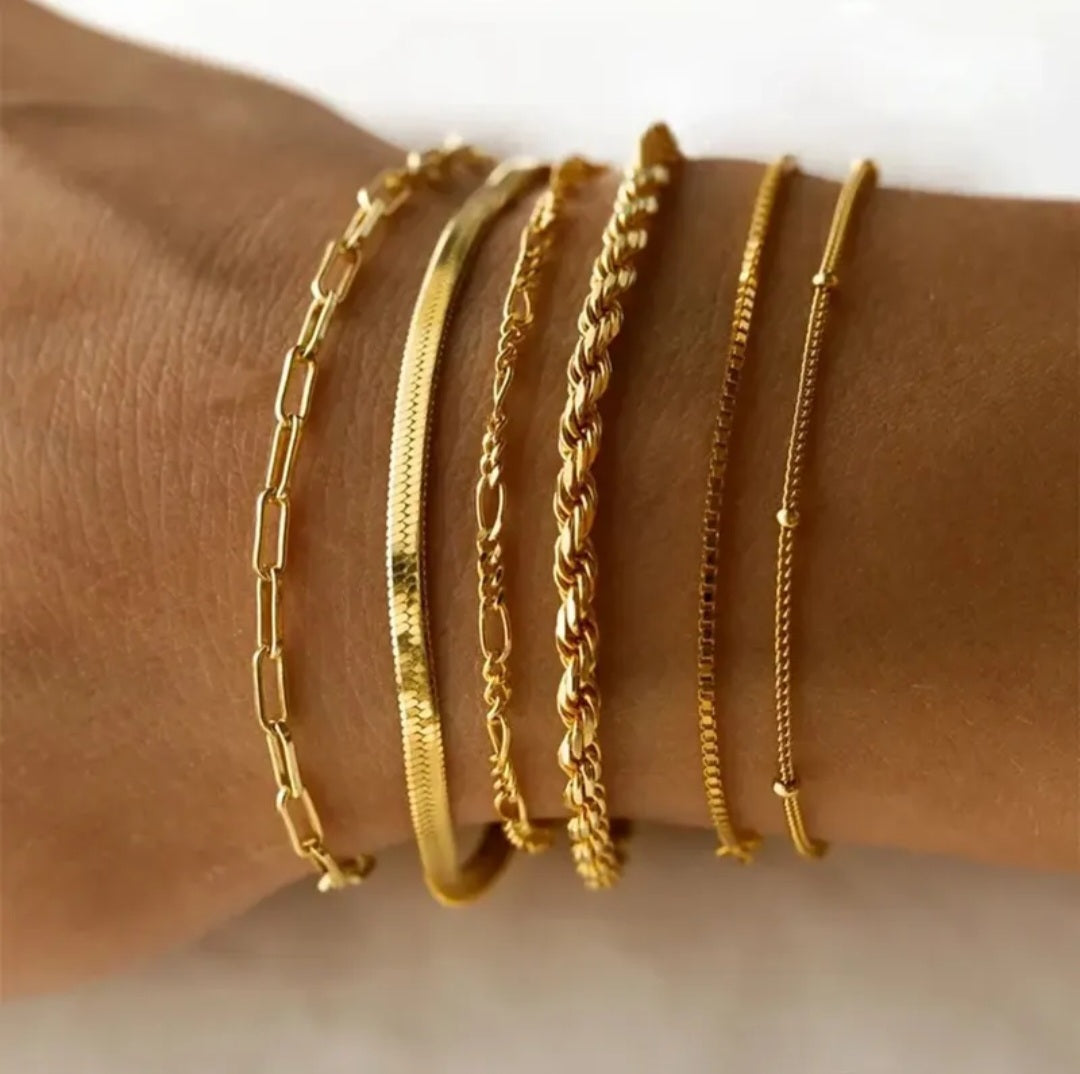 Bracciale acciaio inossidabile placcato in oro 16k