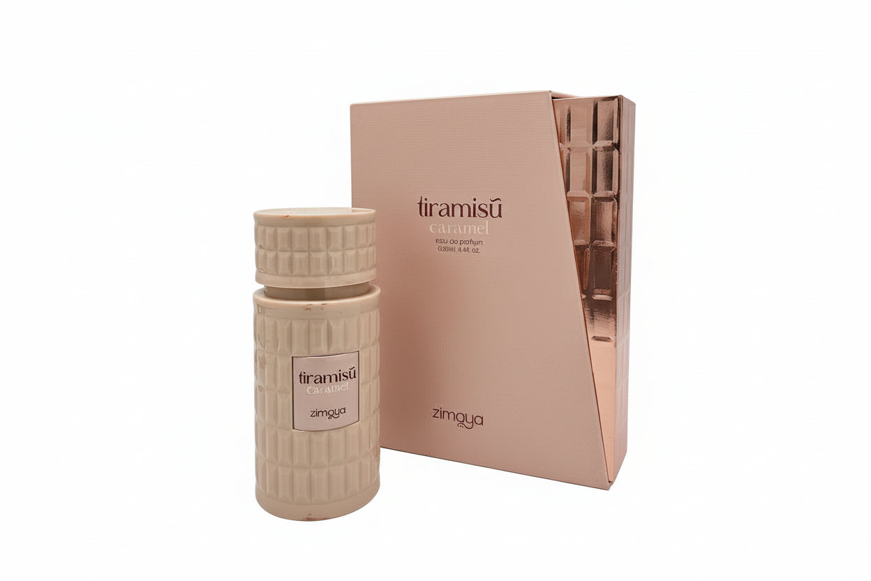 Tiramisù Caramel Zimaya EDP 100ml - Dettaglio Bottiglia Profumo Gourmand Avvolgente