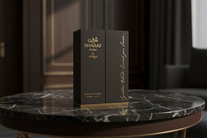 Zimaya Sharaf Divine Extrait de Parfumes 100 ml - Profumo orientale unisex di nicchia in elegante flacone dorato, fragranza persistente e raffinata