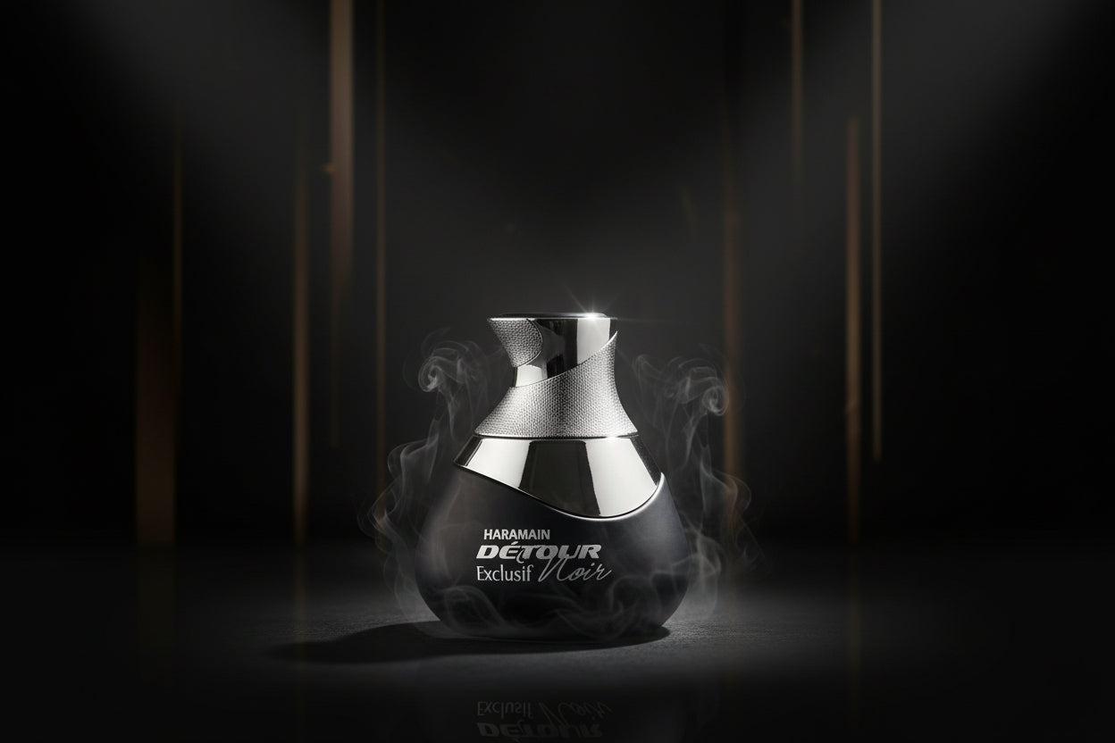 Al Haramain Detour Noir fragranza note mela lavanda gelsomino vaniglia sandalo patchouli
