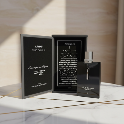 Armaf Club de Nuit Precieux 55ml lifestyle marmo bianco oro elegante luxury
