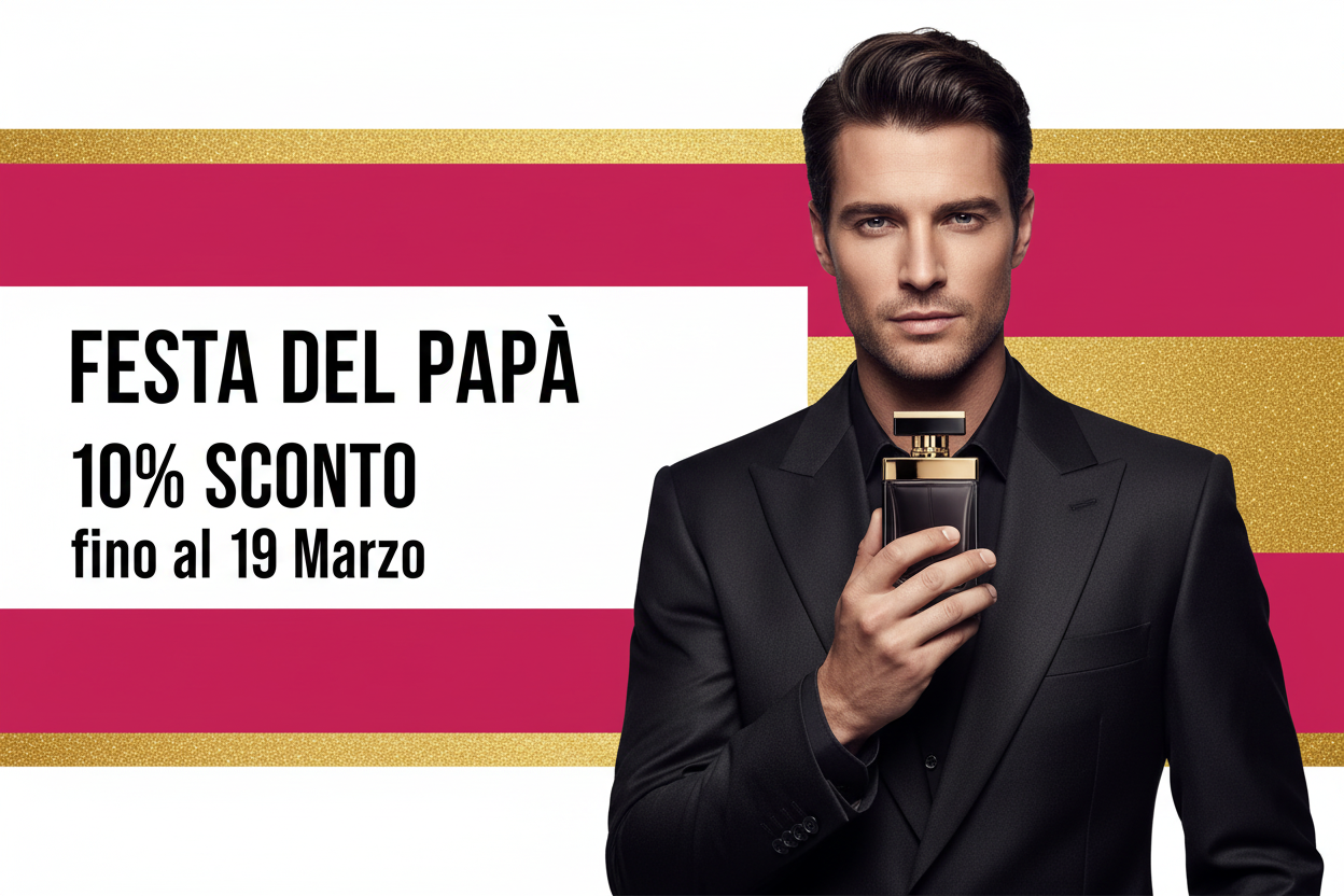 Festa del Papà - 10% di sconto su tutti i profumi fino al 19 Marzo
