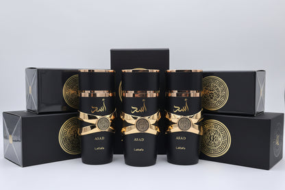 Lattafa Asad Eau de Parfum 100ml bottiglia originale profumo orientale speziato vaniglia ambra

