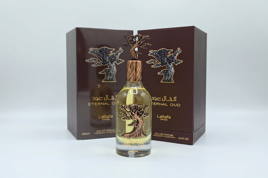 Eternal Oud Lattafa Eau de Parfum 100ml bottiglia originale profumo orientale intenso con oud
